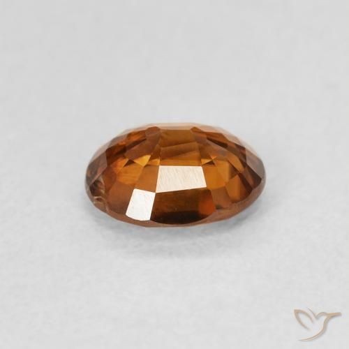 Zircone Arancione scuro naturale da 0.86 ct, Ovale, VS