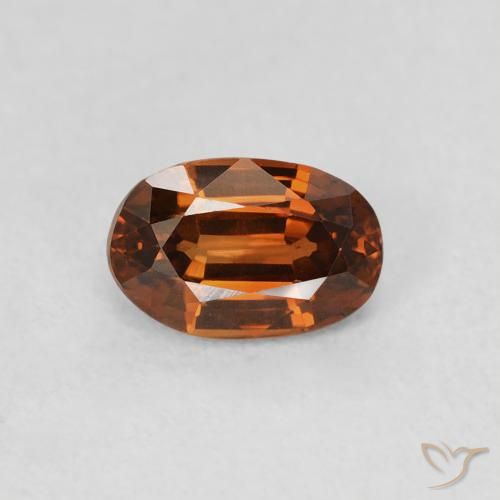 0.78ct Naturale Arancione Ambra Zircone, Ovale, VS