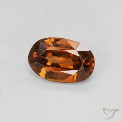 Zircone Arancione Ambra naturale da 0.78 ct, Ovale, VS