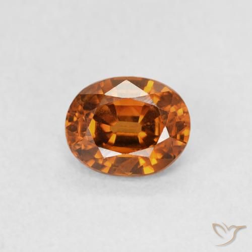 0.61ct Naturale Arancione scuro Zircone, Ovale, VS