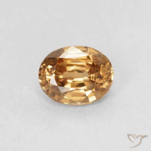 0.60ct Naturale Marrone dorato Zircone, Ovale, VVS