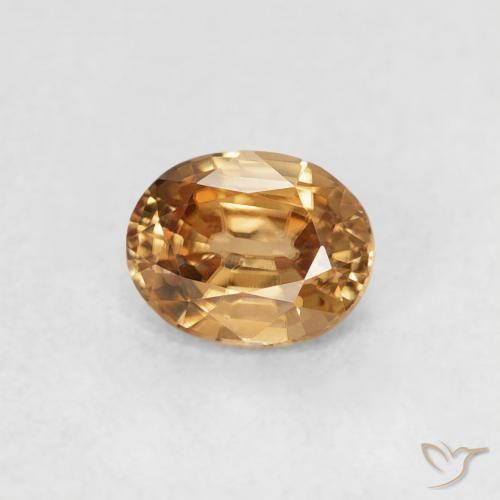 Zircone Marrone dorato naturale da 0.60 ct, Ovale, VVS