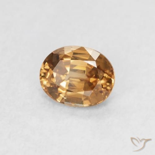 0.62ct Naturale Marrone dorato Zircone, Ovale, VVS-VS