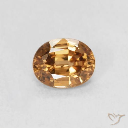 Zircone Marrone dorato naturale da 0.62 ct, Ovale, VVS-VS