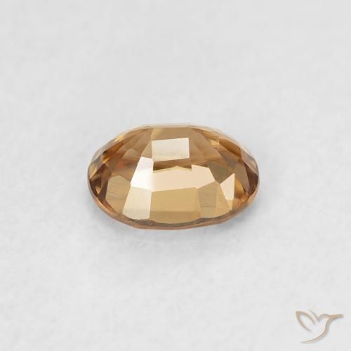 Zircone Marrone dorato naturale da 0.62 ct, Ovale, VVS-VS