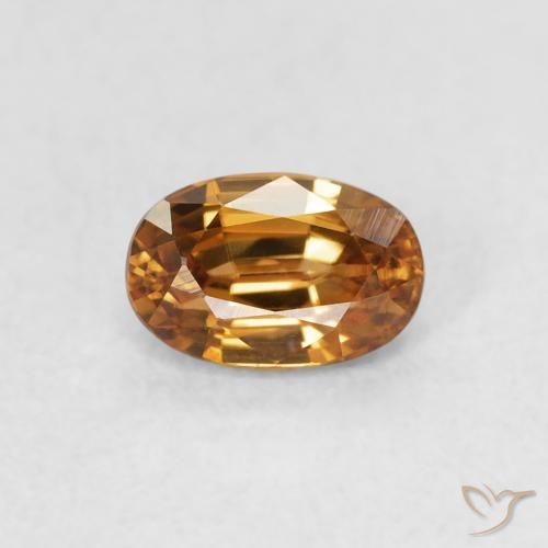 0.82ct Naturale Arancio ruggine Zircone, Ovale, VVS