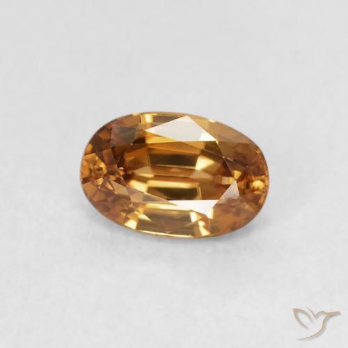 Zircone Arancio ruggine naturale da 0.82 ct, Ovale, VVS