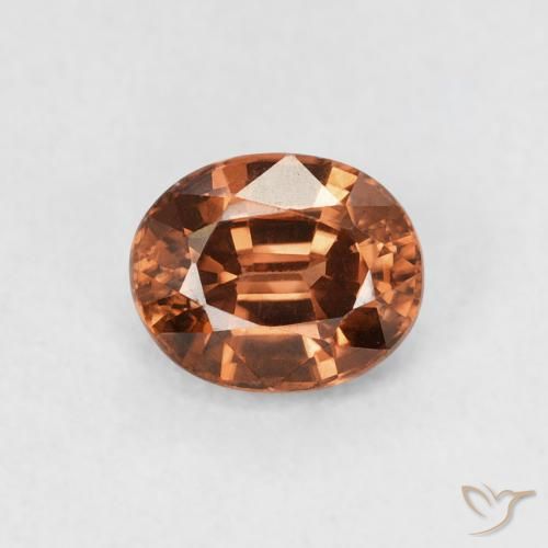 1.05ct Naturale Medium Dark-Orange Zircone, Ovale, VVS
