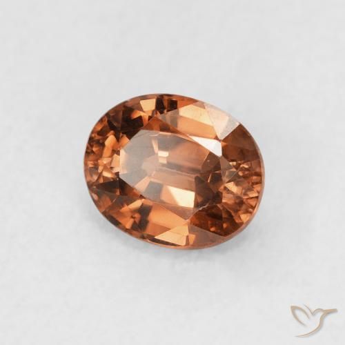 Zircone Medium Dark-Orange naturale da 1.05 ct, Ovale, VVS