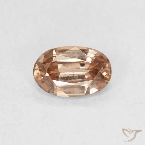 0.72ct Naturale Rosa Arancione Chiaro Zircone, Ovale, VVS