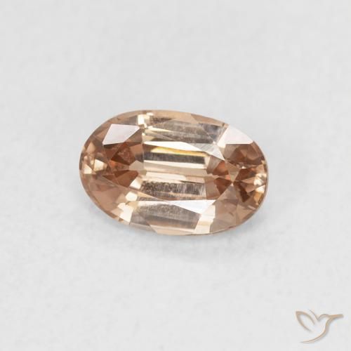 Zircone Rosa Arancione Chiaro naturale da 0.72 ct, Ovale, VVS