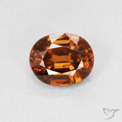 1.03ct Naturale Arancione scuro Zircone, Ovale, VVS