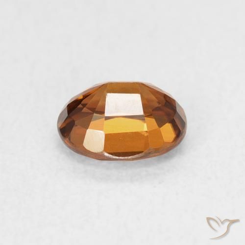 Zircone Arancione scuro naturale da 1.03 ct, Ovale, VVS