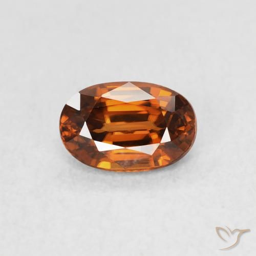 0.78ct Naturale Arancione Ambra Zircone, Ovale, VVS