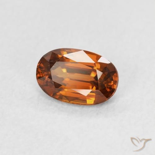 Zircone Arancione Ambra naturale da 0.78 ct, Ovale, VVS