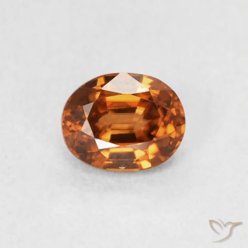 0.67ct Naturale Medium Dark-Orange Zircone, Ovale, VVS
