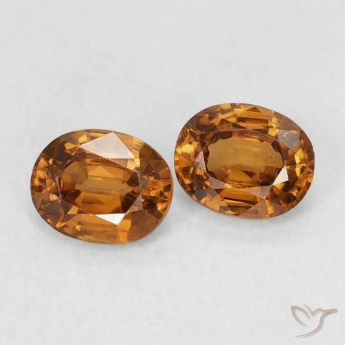 Gemme di Zircone Arancio Medio naturale da 1.22 ct, Ovale, VVS