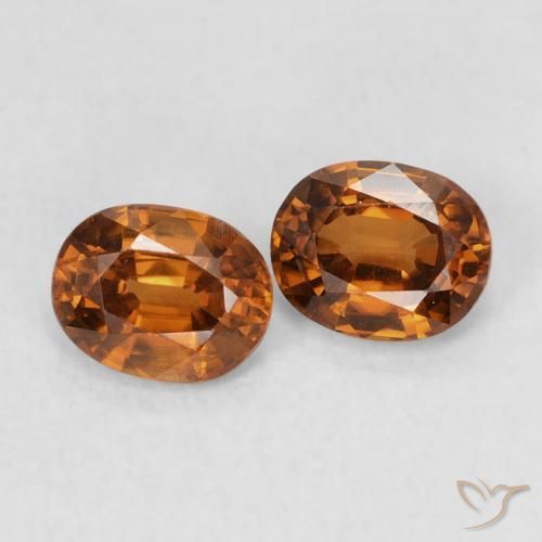 Gemme di Zircone Medium Dark-Orange naturale da 1.18 ct, Ovale, VVS