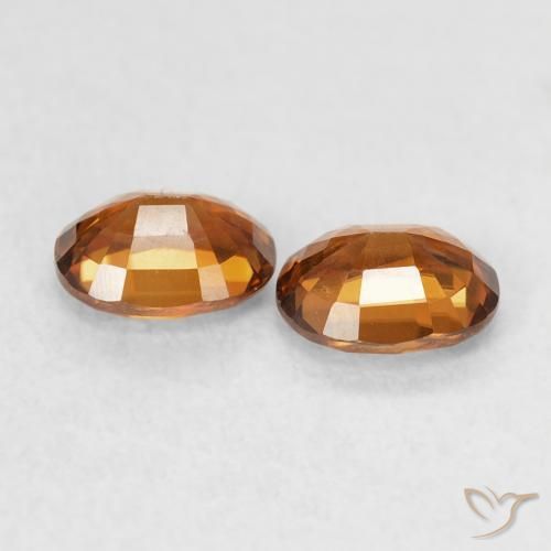 Gemme di Zircone Medium Dark-Orange naturale da 1.18 ct, Ovale, VVS