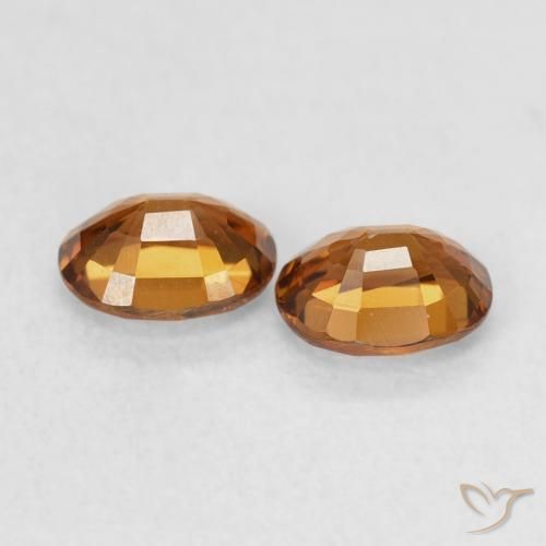 Gemme di Zircone Marrone arancio naturale da 1.20 ct, Ovale, VVS
