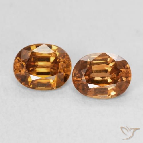 1.27ctw Naturale Arancio Medio Zircone, Ovale, VVS