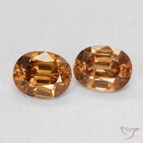Gemme di Zircone Arancio Medio naturale da 1.27 ct, Ovale, VVS
