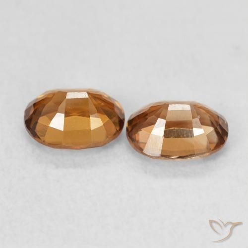 Gemme di Zircone Arancio Medio naturale da 1.27 ct, Ovale, VVS
