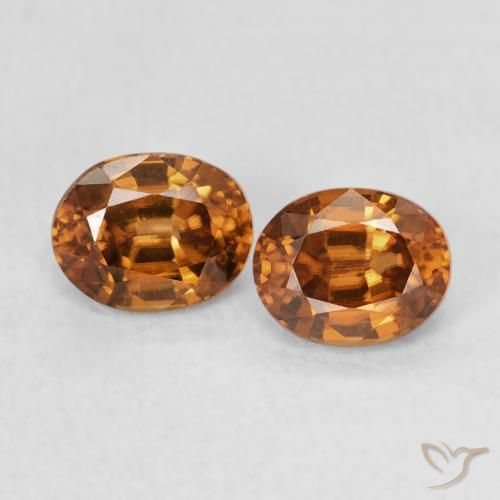 1.25ctw Naturale Marrone arancio Zircone, Ovale, VVS