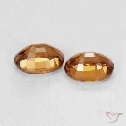 Gemme di Zircone Marrone arancio naturale da 1.25 ct, Ovale, VVS