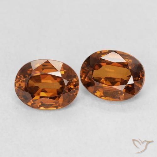 Gemme di Zircone Arancione rossastra naturale da 1.26 ct, Ovale, VVS