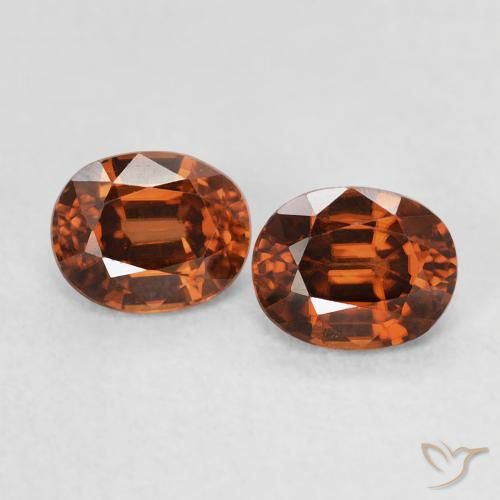 1.27ctw Naturale Arancione scuro Zircone, Ovale, VVS