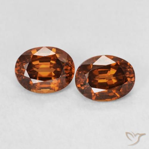 1.15ctw Naturale Arancione Ambra Zircone, Ovale, VVS