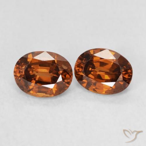 Gemme di Zircone Arancione Ambra naturale da 1.15 ct, Ovale, VVS