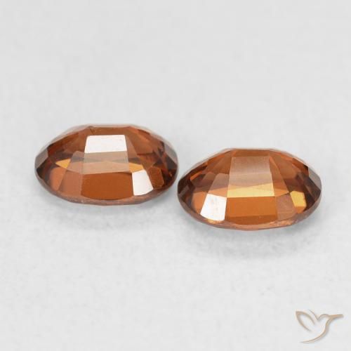 Gemme di Zircone Arancione Ambra naturale da 1.23 ct, Ovale, VVS