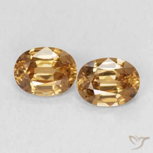 1.15ctw Naturale Marrone dorato Zircone, Ovale, VVS