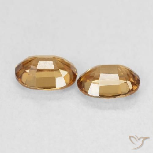 Gemme di Zircone Marrone dorato naturale da 1.15 ct, Ovale, VVS