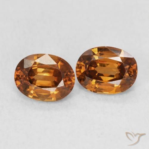 Gemme di Zircone Arancio Medio naturale da 1.21 ct, Ovale, VVS