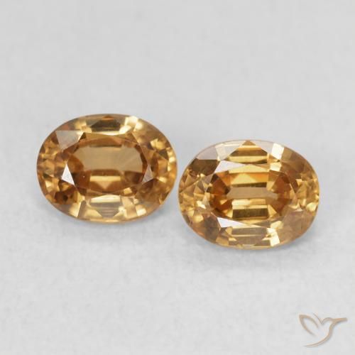 1.15ctw Naturale Marrone dorato Zircone, Ovale, VVS