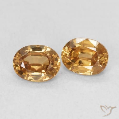 Gemme di Zircone Marrone dorato naturale da 1.15 ct, Ovale, VVS