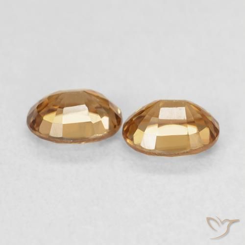 Gemme di Zircone Marrone dorato naturale da 1.15 ct, Ovale, VVS