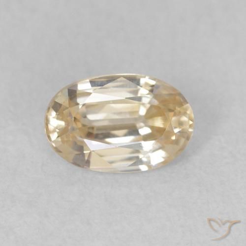 0.74ct Naturale Giallo chiaro Zircone, Ovale, VVS