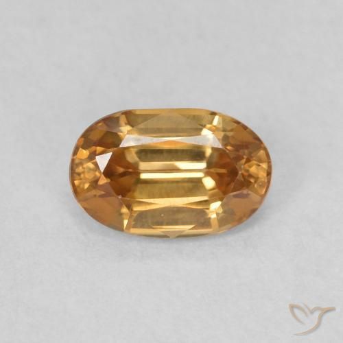0.66ct Naturale Arancio Medio Zircone, Ovale, VVS