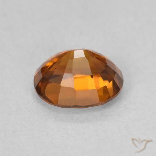 Zircone Arancione scuro naturale da 1.00 ct, Ovale, VVS