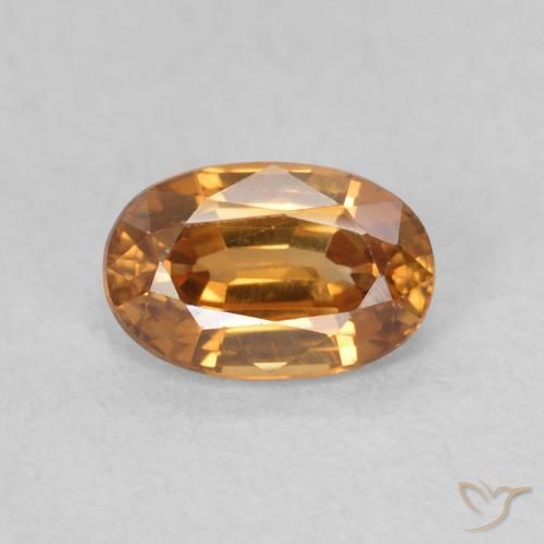0.80ct Naturale Marrone arancio Zircone, Ovale, VVS