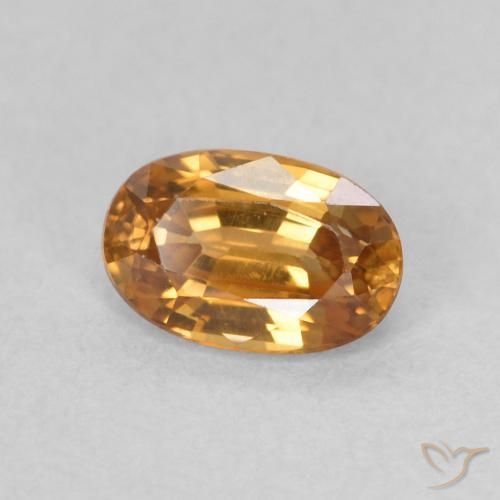 Zircone Marrone arancio naturale da 0.80 ct, Ovale, VVS