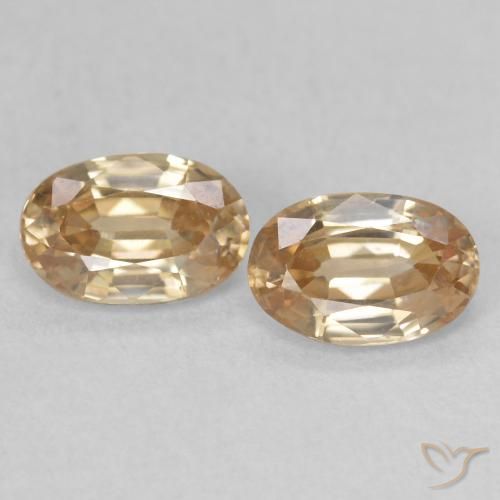 1.37ctw Naturale Dorato pesca chiaro Zircone, Ovale, VVS-VS