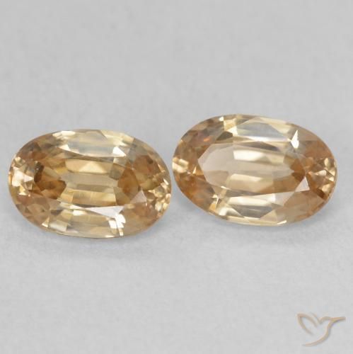 Gemme di Zircone Dorato pesca chiaro naturale da 1.37 ct, Ovale, VVS-VS