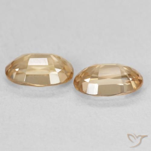 Gemme di Zircone Dorato pesca chiaro naturale da 1.37 ct, Ovale, VVS-VS