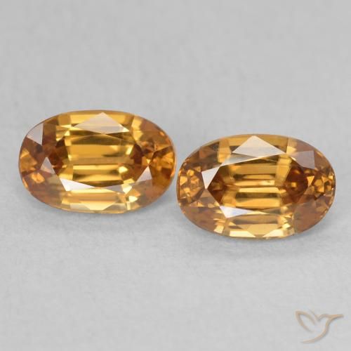 1.59ctw Naturale Oro medio Zircone, Ovale, VVS-VS