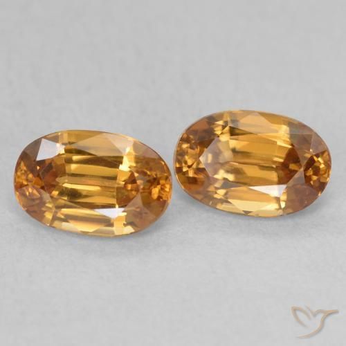 Gemme di Zircone Oro medio naturale da 1.59 ct, Ovale, VVS-VS